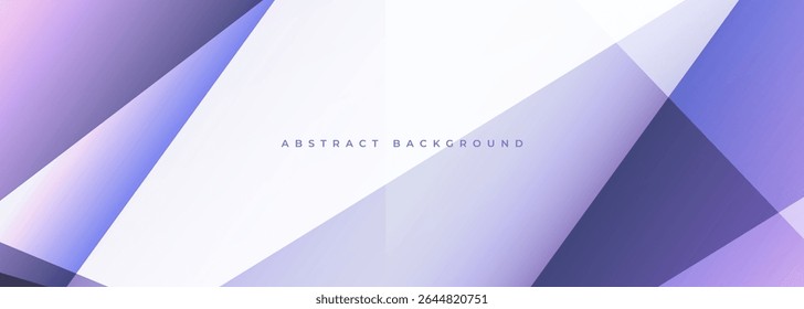Soft purple shades colored modern wide vector abstract background with geometric polygonal shapes.