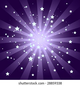 Soft Purple Starburst With Stars