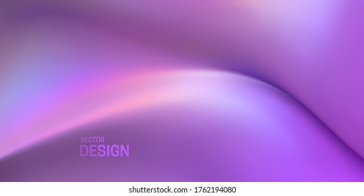 Soft purple viscous substance. Abstract colorful liquid background. Vector 3d illustration. Fluid dynamic texture. Minimalist cover template. Decoration element for poster or landing page