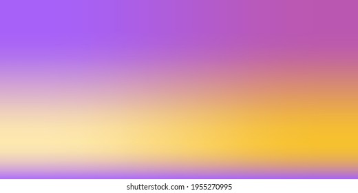 Weich violettes gelbes Gradient Mesh Illustration. Pastellfarbener, moderner violetter, trendiger Hintergrund. Helle blank lebendige glatte Aquarell farbige Oberfläche. Lavendel Leere rosa Modern Design Hintergrund.