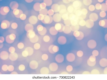 Soft purple yellow light blur bokeh background vector illustration.