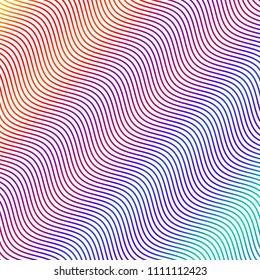 Soft rainbow color. Linear background. Design elements. Poligonal lines. Guilloche. The protective layer for banknotes, diplomas and certificates template. Vector illustration EPS 10