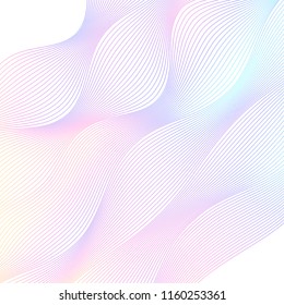 Soft rainbow color. Linear background. Design elements. Poligonal lines. Guilloche. The protective layer for banknotes, diplomas and certificates template. Vector illustration EPS 10