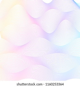 Soft rainbow color. Linear background. Design elements. Poligonal lines. Guilloche. The protective layer for banknotes, diplomas and certificates template. Vector illustration EPS 10