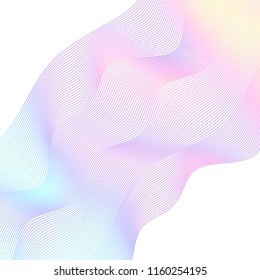 Soft rainbow color. Linear background. Design elements. Poligonal lines. Guilloche. The protective layer for banknotes, diplomas and certificates template. Vector illustration EPS 10