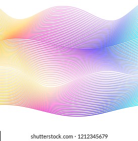 Soft rainbow color. Linear background. Design elements. Poligonal lines. Guilloche. The protective layer for banknotes, diplomas and certificates template. Vector illustration EPS 10