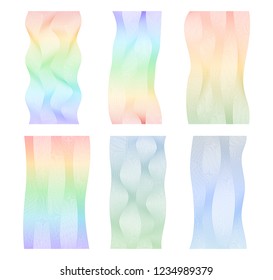 Soft rainbow color. Linear background. Design elements. Poligonal lines. Guilloche. The protective layer for banknotes, diplomas and certificates template. Vector illustration EPS 10