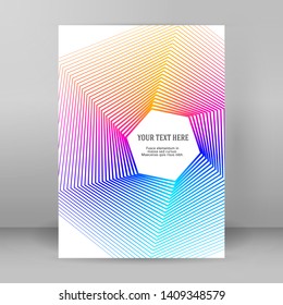 Soft rainbow color. Linear background. Design elements. Poligonal lines. Guilloche. The protective layer for banknotes, diplomas and certificates template. Vector illustration EPS 10