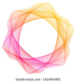 Soft rainbow color. Linear background. Design elements. Poligonal lines. Guilloche. The protective layer for banknotes, diplomas and certificates template. Vector illustration EPS 10 