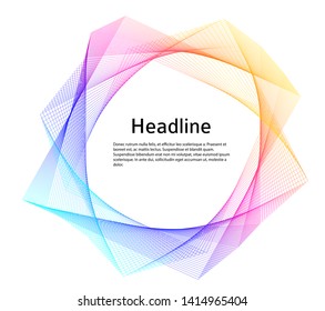 Soft rainbow color. Linear background. Design elements. Poligonal lines. Guilloche. The protective layer for banknotes, diplomas and certificates template. Vector illustration EPS 10 