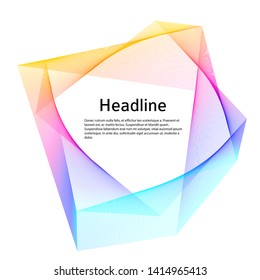 Soft rainbow color. Linear background. Design elements. Poligonal lines. Guilloche. The protective layer for banknotes, diplomas and certificates template. Vector illustration EPS 10 