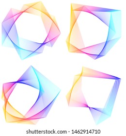 Soft rainbow color. Linear background. Design elements. Poligonal lines. Guilloche. The protective layer for banknotes, diplomas and certificates template. Vector illustration EPS 10