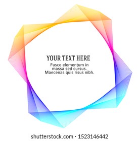 Soft rainbow color. Linear background. Design elements. Poligonal lines. Guilloche. The protective layer for banknotes, diplomas and certificates template. Vector illustration EPS 10