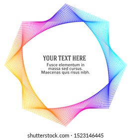 Soft rainbow color. Linear background. Design elements. Poligonal lines. Guilloche. The protective layer for banknotes, diplomas and certificates template. Vector illustration EPS 10