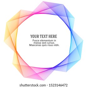 Soft rainbow color. Linear background. Design elements. Poligonal lines. Guilloche. The protective layer for banknotes, diplomas and certificates template. Vector illustration EPS 10