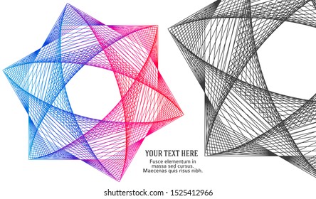 Soft rainbow color. Linear background. Design elements. Poligonal lines. Guilloche. The protective layer for banknotes, diplomas and certificates template. Vector illustration EPS 10