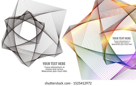 Soft rainbow color. Linear background. Design elements. Poligonal lines. Guilloche. The protective layer for banknotes, diplomas and certificates template. Vector illustration EPS 10