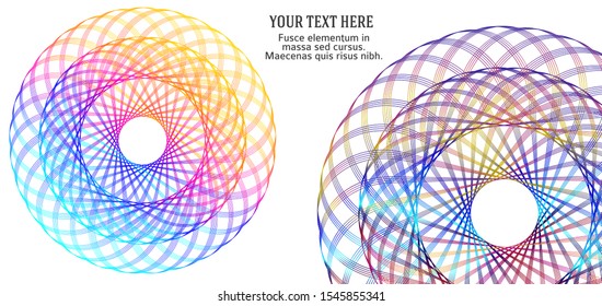 Soft rainbow color. Linear background. Design elements. Poligonal lines. Guilloche. The protective layer for banknotes, diplomas and certificates template. Vector illustration EPS 10