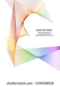 Soft rainbow color. Linear background. Design elements. Poligonal lines. Guilloche. The protective layer for banknotes, diplomas and certificates template. Vector illustration EPS 10