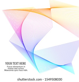 Soft rainbow color. Linear background. Design elements. Poligonal lines. Guilloche. The protective layer for banknotes, diplomas and certificates template. Vector illustration EPS 10