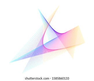 Soft rainbow color. Linear background. Design elements. Poligonal lines. Guilloche. The protective layer for banknotes, diplomas and certificates template. Vector illustration EPS 10