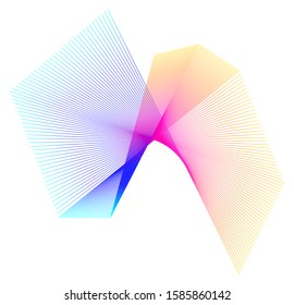 Soft rainbow color. Linear background. Design elements. Poligonal lines. Guilloche. The protective layer for banknotes, diplomas and certificates template. Vector illustration EPS 10