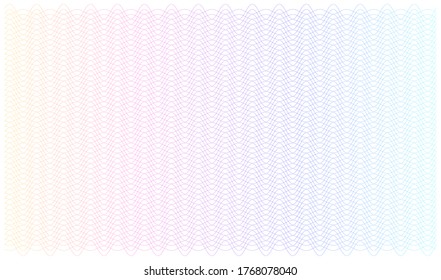 Soft rainbow color. Linear background. Design elements. Poligonal lines. Guilloche. The protective layer for banknotes, diplomas and certificates template. Vector illustration EPS 10