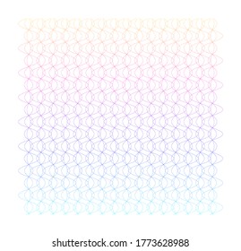 Soft rainbow color. Linear background. Design elements. Poligonal lines. Guilloche. The protective layer for banknotes, diplomas and certificates template. Vector illustration EPS 10