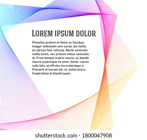 Soft rainbow color. Linear background. Design elements. Poligonal lines. Guilloche. The protective layer for banknotes, diplomas and certificates template. Vector EPS10 lines created using Blend Tool