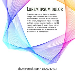 Soft rainbow color. Linear background. Design elements. Poligonal lines. Guilloche. The protective layer for banknotes, diplomas and certificates template. Vector EPS10 lines created using Blend Tool
