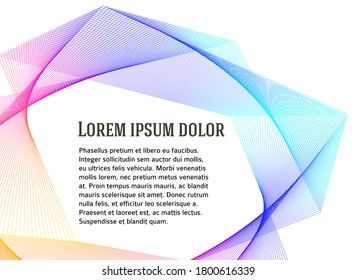 Soft rainbow color. Linear background. Design elements. Poligonal lines. Guilloche. The protective layer for banknotes, diplomas and certificates template. Vector EPS10 lines created using Blend Tool