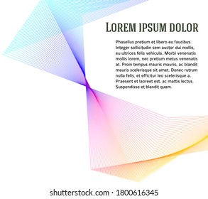 Soft rainbow color. Linear background. Design elements. Poligonal lines. Guilloche. The protective layer for banknotes, diplomas and certificates template. Vector EPS10 lines created using Blend Tool