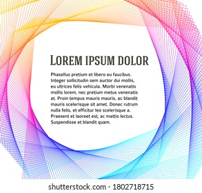 Soft rainbow color. Linear background. Design elements. Poligonal lines. Guilloche. The protective layer for banknotes, diplomas and certificates template. Vector EPS10 lines created using Blend Tool