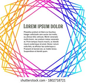 Soft rainbow color. Linear background. Design elements. Poligonal lines. Guilloche. The protective layer for banknotes, diplomas and certificates template. Vector EPS10 lines created using Blend Tool