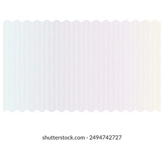 Soft rainbow color. Linear background. Design elements. Polygonal lines. Guilloche. Protective layer for banknotes, diplomas and certificates template. Vector illustration EPS 10