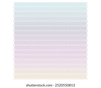 Color del arco iris suave. Fondo lineal. Elementos de diseño. Líneas poligonales. Guilloche. Capa protectora para billetes, diplomas y certificados de Plantilla. Ilustración vectorial EPS 10