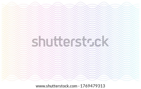 Soft rainbow color. Linear background. Design elements. Poligonal lines. Guilloche. The protective layer for banknotes, diplomas and certificates template. Vector illustration EPS 10