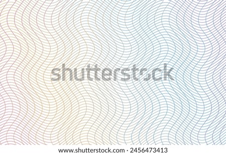Soft rainbow color. Linear background. Design elements. Polygonal lines. guilloche Protective layer for banknotes, diplomas and certificates template. Vector illustration EPS 10