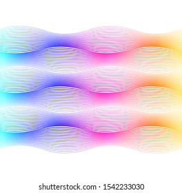 Soft rainbow color. Linear wave background. Design elements. Wavy lines. Guilloche. The protective layer for banknotes, diplomas and certificates template. Vector illustration EPS 10