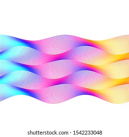 Soft rainbow color. Linear wave background. Design elements. Wavy lines. Guilloche. The protective layer for banknotes, diplomas and certificates template. Vector illustration EPS 10