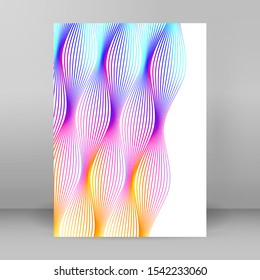 Soft rainbow color. Linear wave background. Design elements. Wavy lines. Guilloche. The protective layer for banknotes, diplomas and certificates template. Vector illustration EPS 10