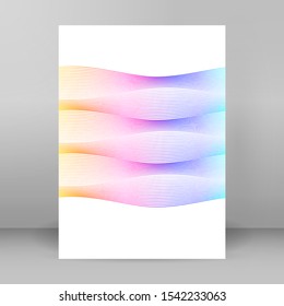 Soft rainbow color. Linear wave background. Design elements. Wavy lines. Guilloche. The protective layer for banknotes, diplomas and certificates template. Vector illustration EPS 10