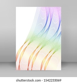 Soft rainbow color. Linear wave background. Design elements. Wavy lines. Guilloche. The protective layer for banknotes, diplomas and certificates template. Vector illustration EPS 10