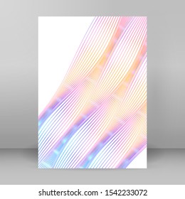 Soft rainbow color. Linear wave background. Design elements. Wavy lines. Guilloche. The protective layer for banknotes, diplomas and certificates template. Vector illustration EPS 10