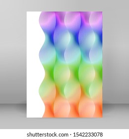 Soft rainbow color. Linear wave background. Design elements. Wavy lines. Guilloche. The protective layer for banknotes, diplomas and certificates template. Vector illustration EPS 10
