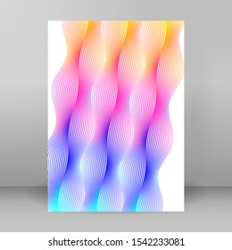 Soft rainbow color. Linear wave background. Design elements. Wavy lines. Guilloche. The protective layer for banknotes, diplomas and certificates template. Vector illustration EPS 10