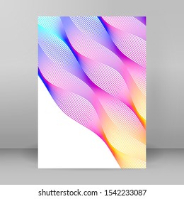 Soft rainbow color. Linear wave background. Design elements. Wavy lines. Guilloche. The protective layer for banknotes, diplomas and certificates template. Vector illustration EPS 10