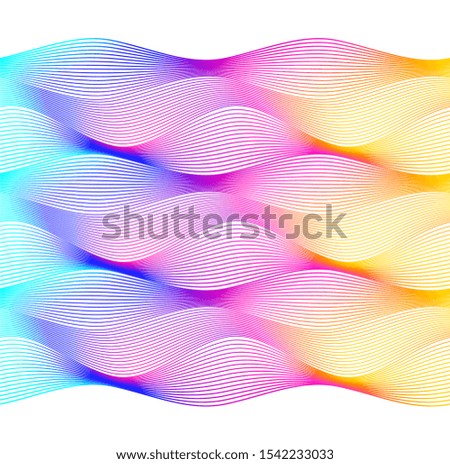 Soft rainbow color. Linear wave background. Design elements. Wavy lines. Guilloche. The protective layer for banknotes, diplomas and certificates template. Vector illustration EPS 10