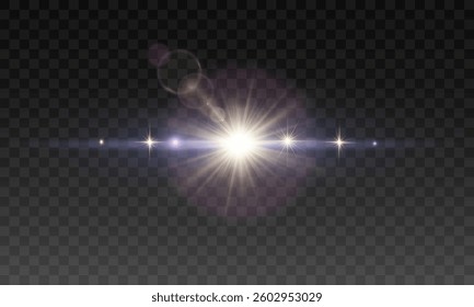 Soft rainbow light burst with glowing lens flare, transparent bokeh highlights, ethereal sparkle effect, pastel-colored radiance, horizontal gleam, dreamy glow with green and yellow reflections