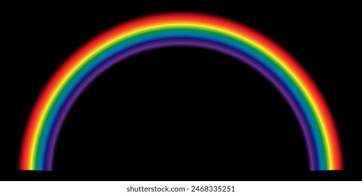 Diseño suave del Vector del arco iris sobre fondo negro